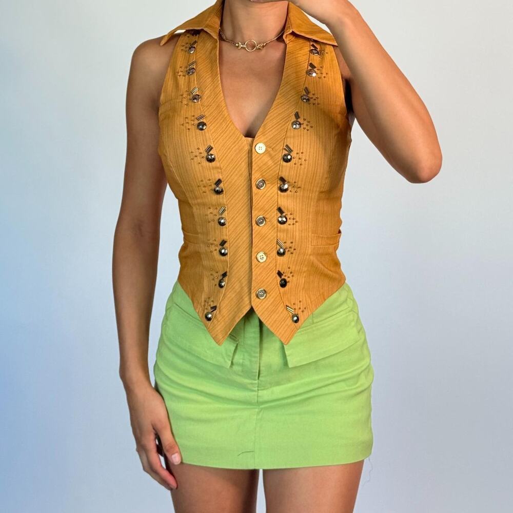 Yellow Beaded Vest